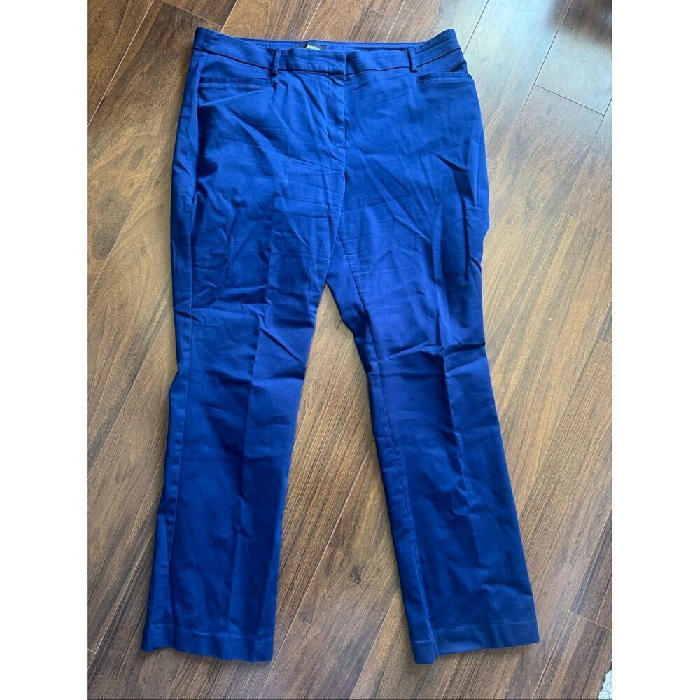 Express16R Columnist Barely Boot Mid Rise  dress pants in cobalt blue